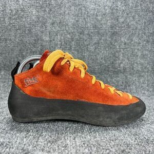 Vintage Fire High Top Rock Climbing Bouldering Shoes Womens 7 Orange Suede